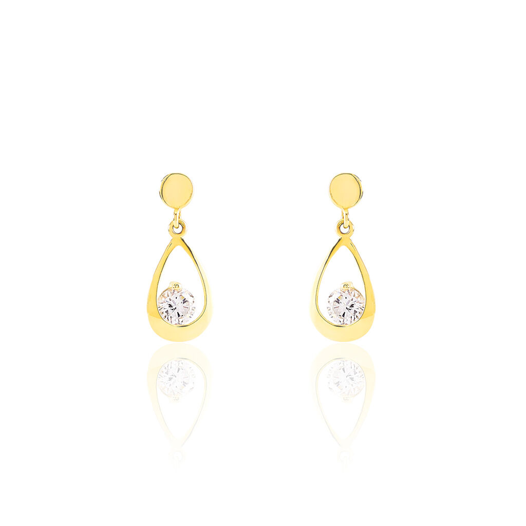 Boucles D'oreilles Pendantes Phaenna Or Jaune Oxyde De Zirconium - Boucles d'oreilles pendantes Femme | Histoire d’Or