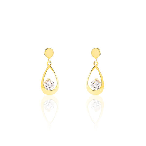 Boucles D'oreilles Pendantes Phaenna Or Jaune Oxyde De Zirconium - Boucles d'oreilles pendantes Femme | Histoire d’Or