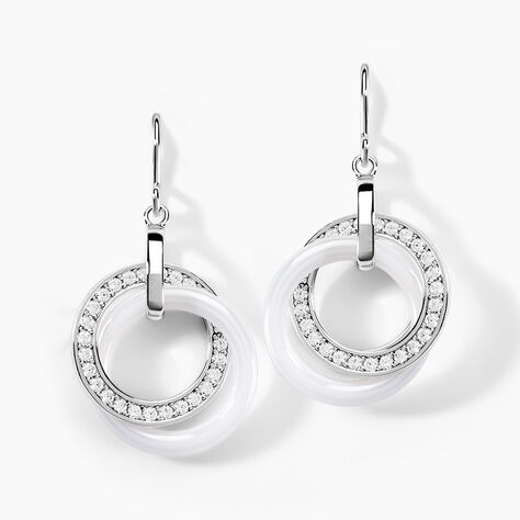 Boucles D'oreilles Pendantes Grizzel Argent Blanc Oxyde De Zirconium - Boucles d'oreilles fantaisie Femme | Histoire d&rsquo;Or