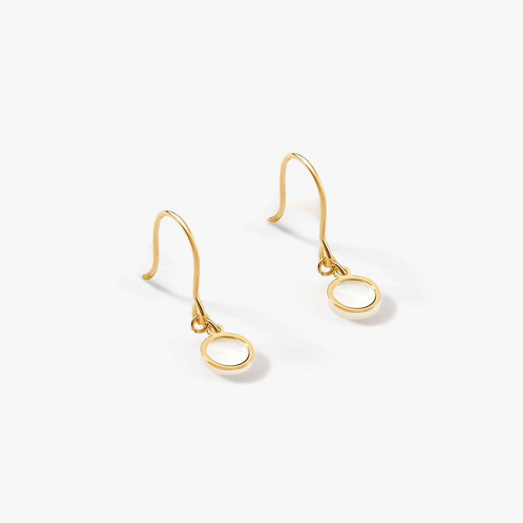 Boucles D'oreilles Pendantes Naïade Or Jaune Nacre - Boucles d'oreilles pendantes Femme | Histoire d’Or