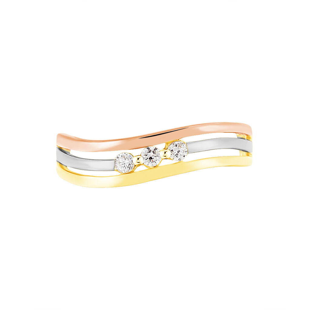 Bague Troyen Or Tricolore Diamant - Bagues avec pierre Femme | Histoire d’Or