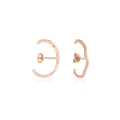 Boucles D'oreilles Lowri Argent Rose Oxyde De Zirconium - Boucles d'oreilles cr&eacute;oles Femme | Histoire d&rsquo;Or