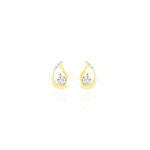 Boucles D'oreilles Puces Helie Goutte Or Jaune Oxyde De Zirconium - Clous d'oreilles Femme | Histoire d&rsquo;Or