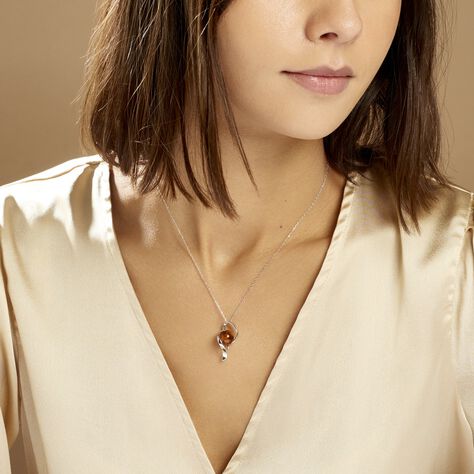 Collier Mukaddes Argent Blanc Ambre - Colliers Coeur Femme | Histoire d’Or
