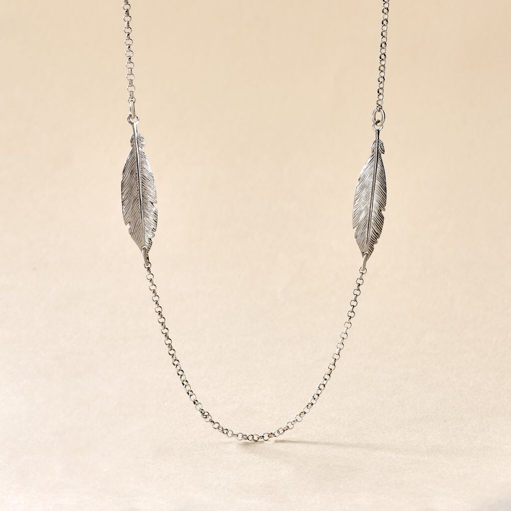 Collier Sautoir Euriell Argent Blanc - Sautoirs Femme | Histoire d&rsquo;Or