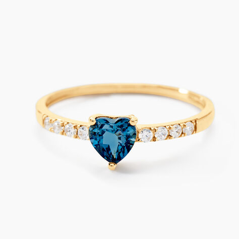 Bague Love Ring Or Jaune Topaze Oxyde De Zirconium - Bagues solitaires Femme | Histoire d’Or