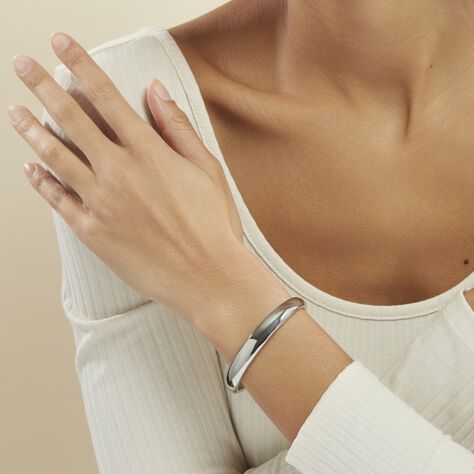Bracelet Jonc Emilio Acier Blanc - Bracelets fantaisie Femme | Histoire d’Or