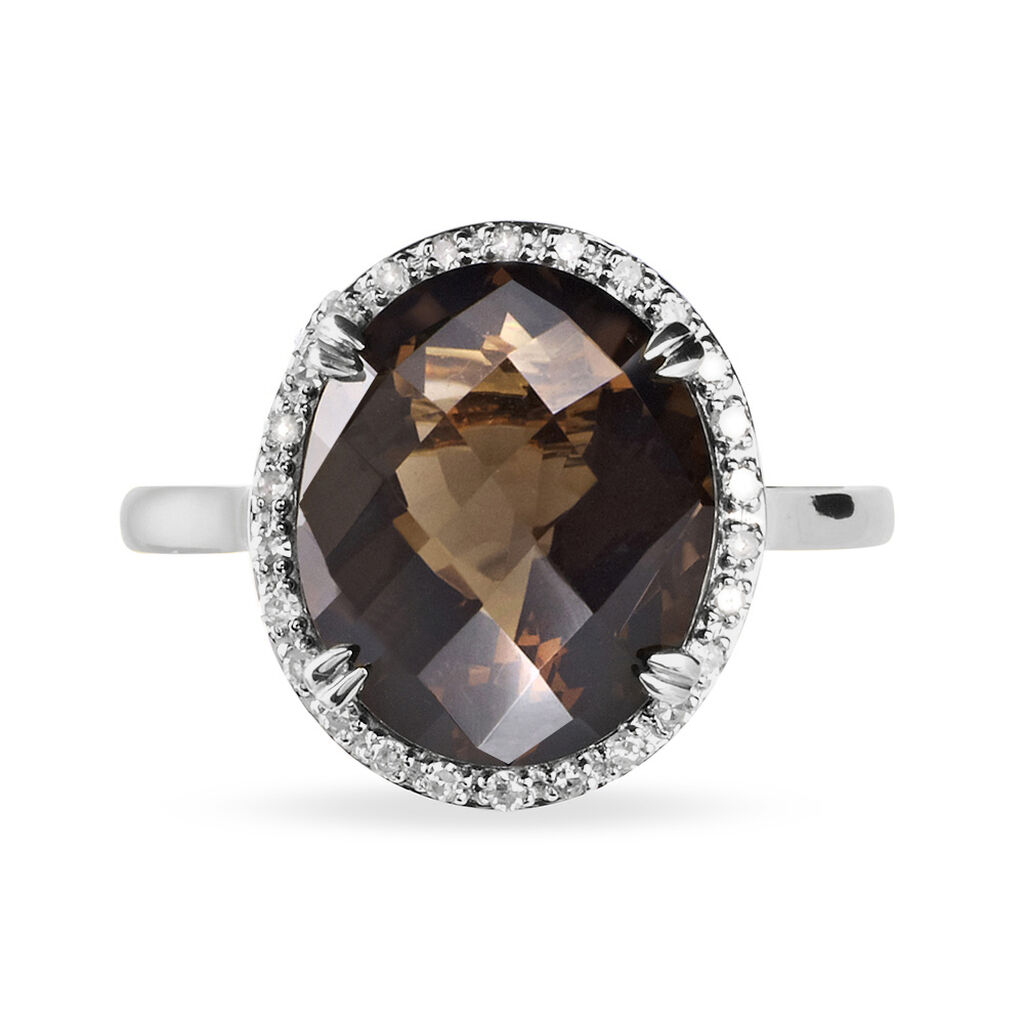 Bague Anna Or Blanc Quartz Et Diamant - Bagues solitaires Femme | Histoire d&rsquo;Or