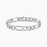 Bracelet Vivian Maille Alternee 1/3 Argent Blanc - Bracelets cha&icirc;ne Homme | Histoire d&rsquo;Or