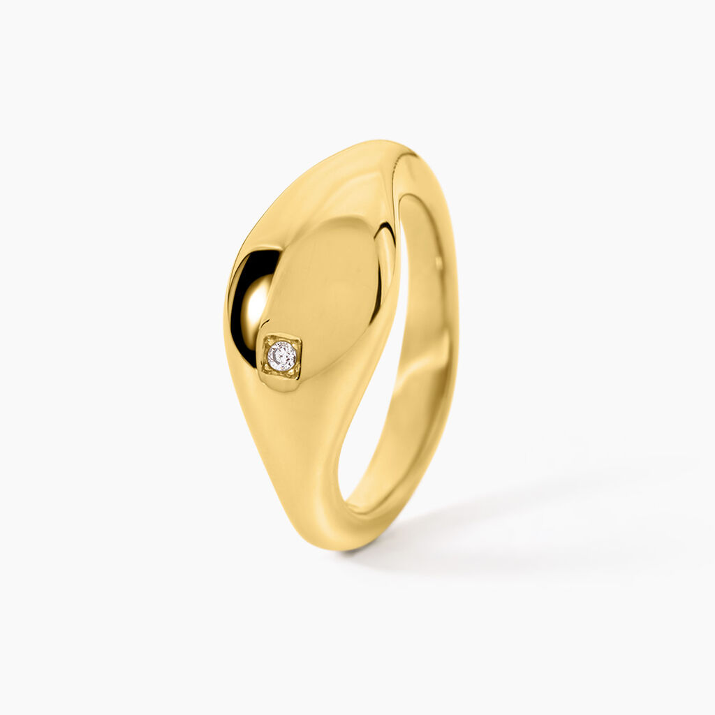 Bague Sara&iuml; Acier Jaune Oxyde De Zirconium - Bagues avec pierre Femme | Histoire d&rsquo;Or