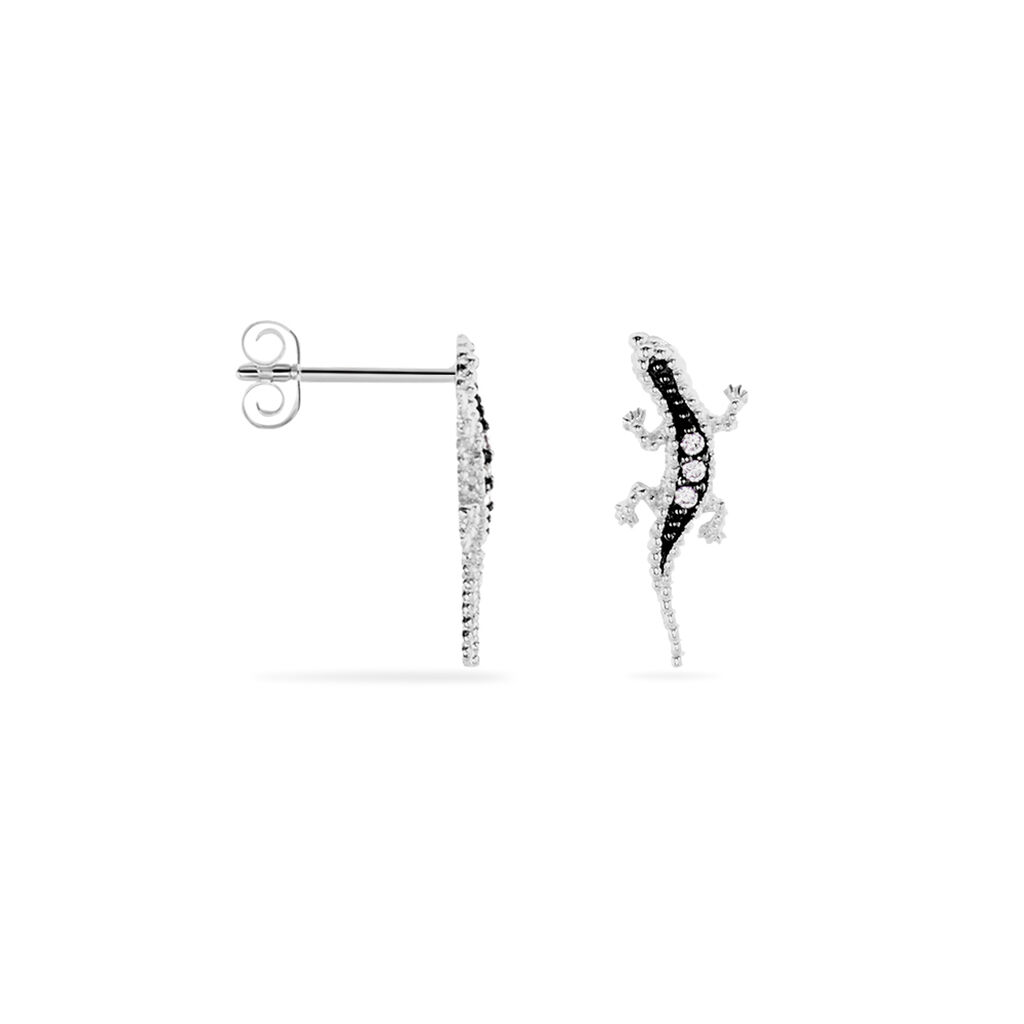 Boucles D'oreilles Puces Oya Argent Blanc Oxyde De Zirconium - Boucles d'oreilles fantaisie Femme | Histoire d’Or