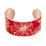 Bracelet Jonc Willem Acier Rose Smalto Rouge - Bracelets joncs Femme | Histoire d&rsquo;Or