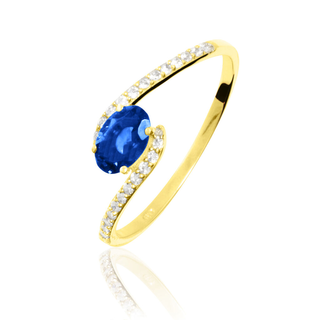 Bague Loriane Or Jaune Saphir Et Diamant - Bagues solitaires Femme | Histoire d&rsquo;Or