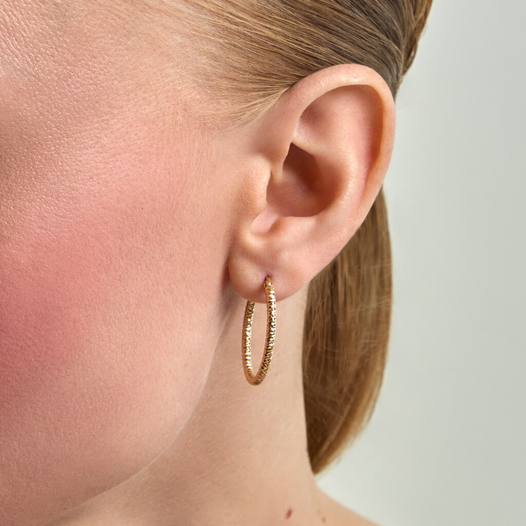 Cr&eacute;oles Cayla Argent Dor&eacute; A L'Or 750/1000 - Boucles d'oreilles cr&eacute;oles Femme | Histoire d&rsquo;Or