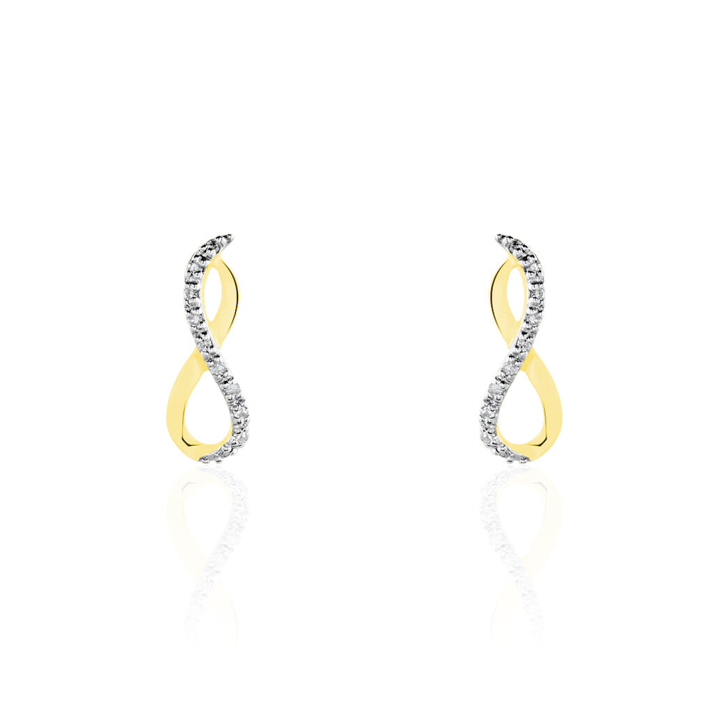 Boucles D'oreilles Puces Samy Or Jaune Diamant - Clous d'oreilles Femme | Histoire d&rsquo;Or