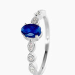 Bague Solitaire Michaela Or Blanc Saphir Et Diamant - Bagues solitaires Femme | Histoire d&rsquo;Or