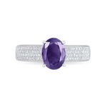 Bague Crista Or Blanc Amethyste Et Diamant - Bagues solitaires Femme | Histoire d&rsquo;Or