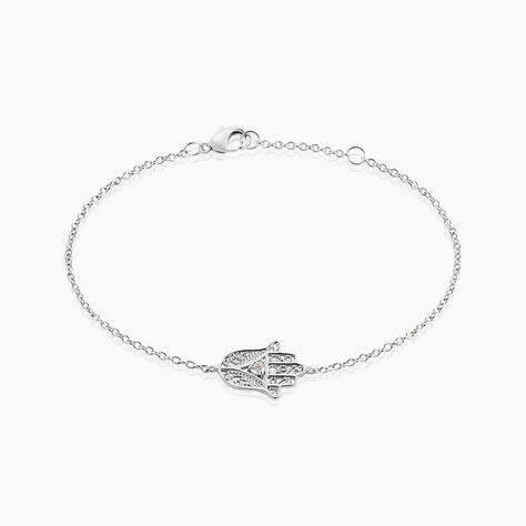 Bracelet Mafatma Argent Blanc Oxyde De Zirconium - Bracelets Main de Fatma Femme | Histoire d’Or