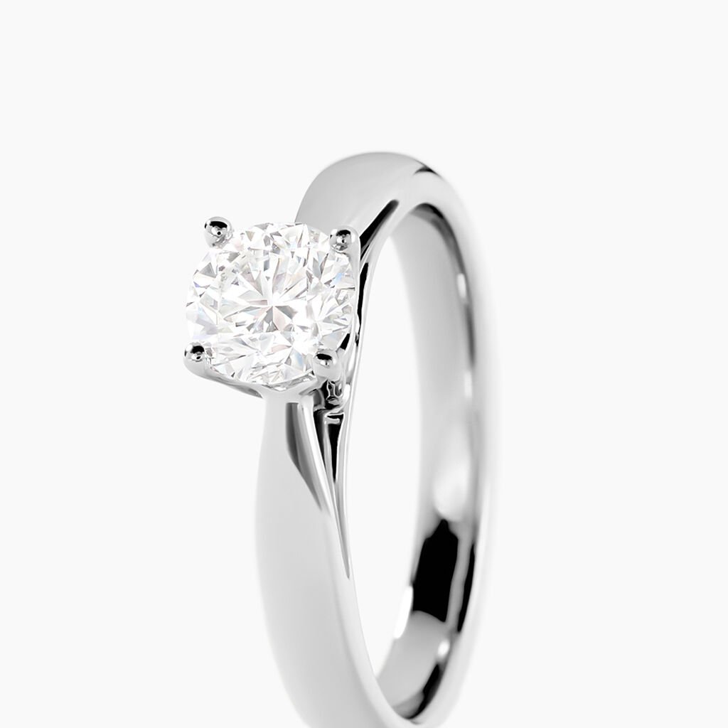 Bague Solitaire Iris Or Blanc Diamant - Bagues solitaires Femme | Histoire d&rsquo;Or