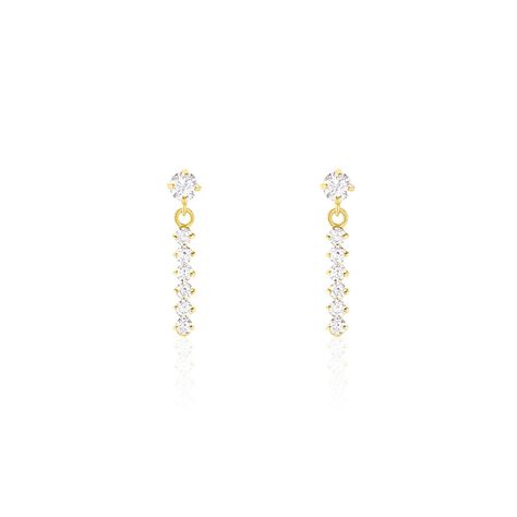 Boucles D'oreilles Pendantes Barakat Or Jaune Oxyde De Zirconium - Boucles d'oreilles pendantes Femme | Histoire d’Or