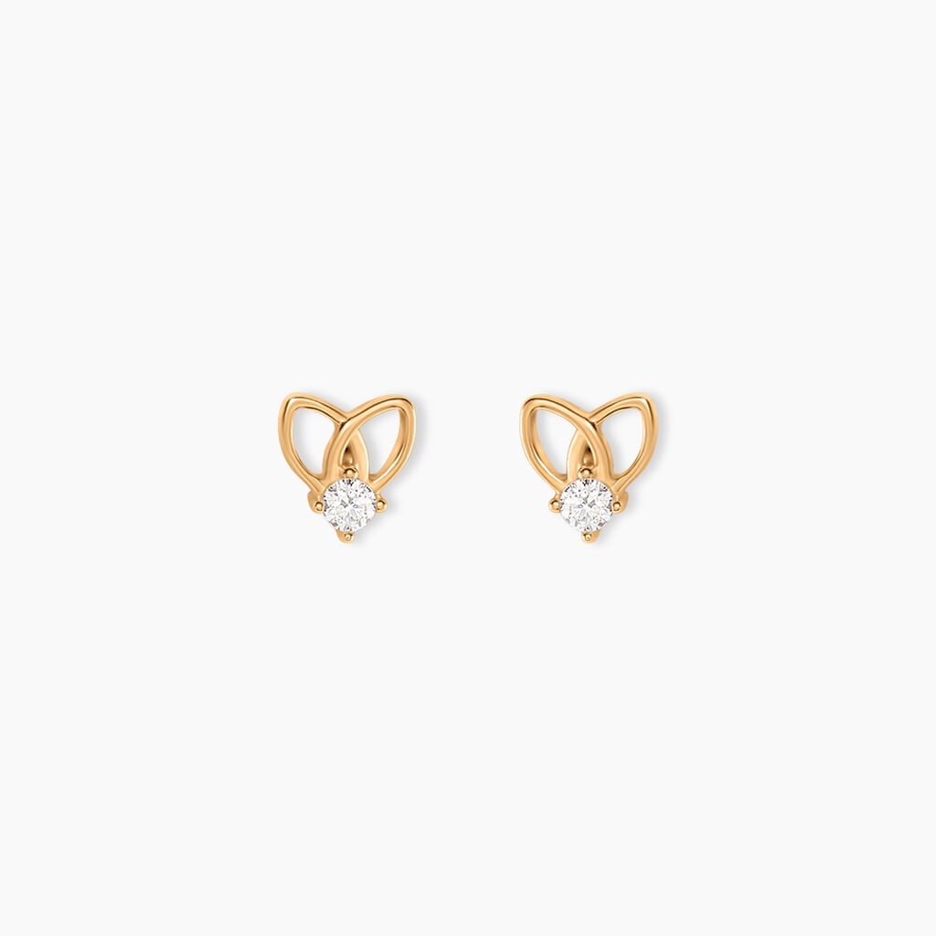 Boucles D'Oreilles Puces Ionia Plaqu&eacute; Or Jaune Oxyde De Zirconium - Boucles d'oreilles fantaisie Femme | Histoire d&rsquo;Or