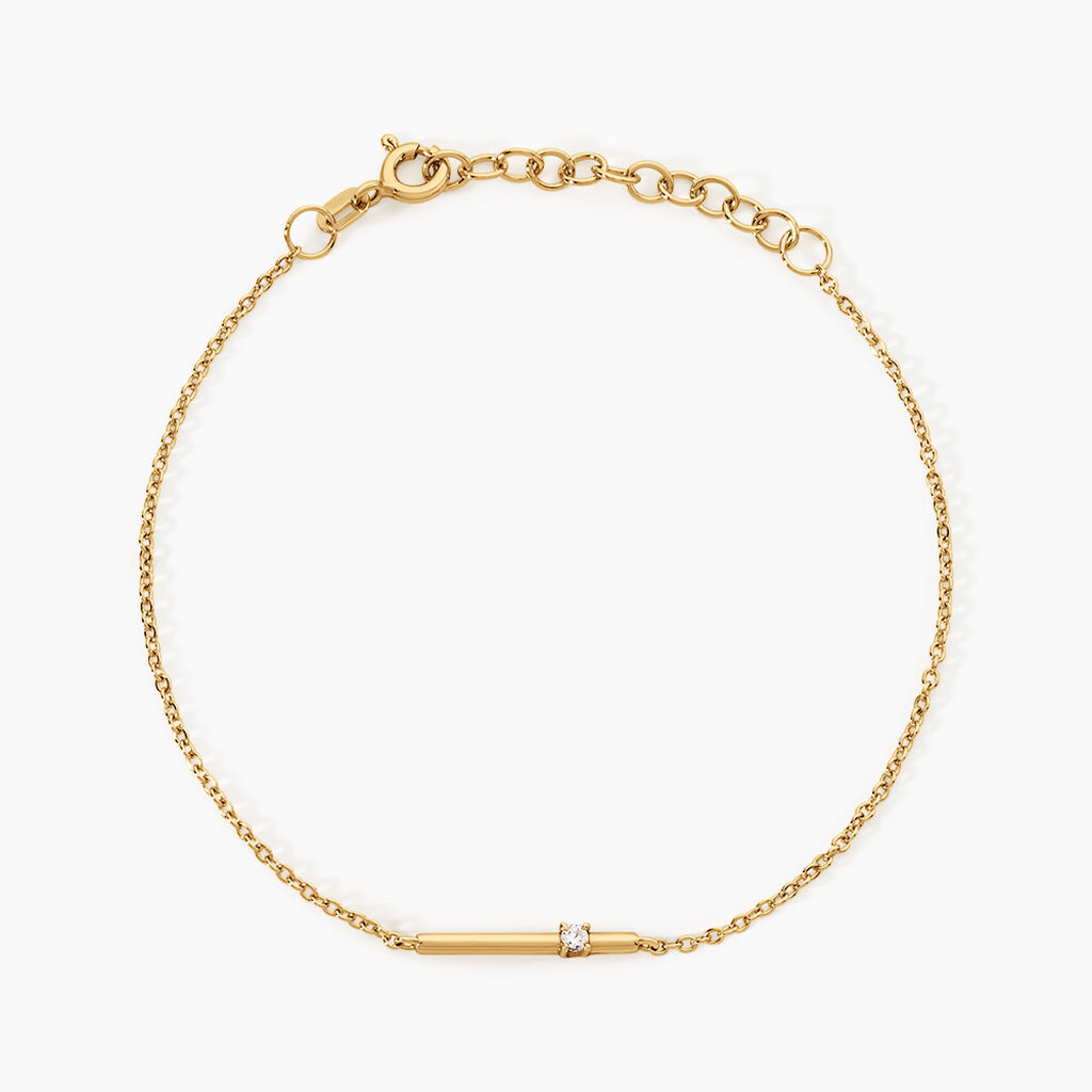 Bracelet Palmira Argent Dor&eacute; A L'Or 750/1000 Oxyde De Zirconium - Bracelets Femme | Histoire d&rsquo;Or