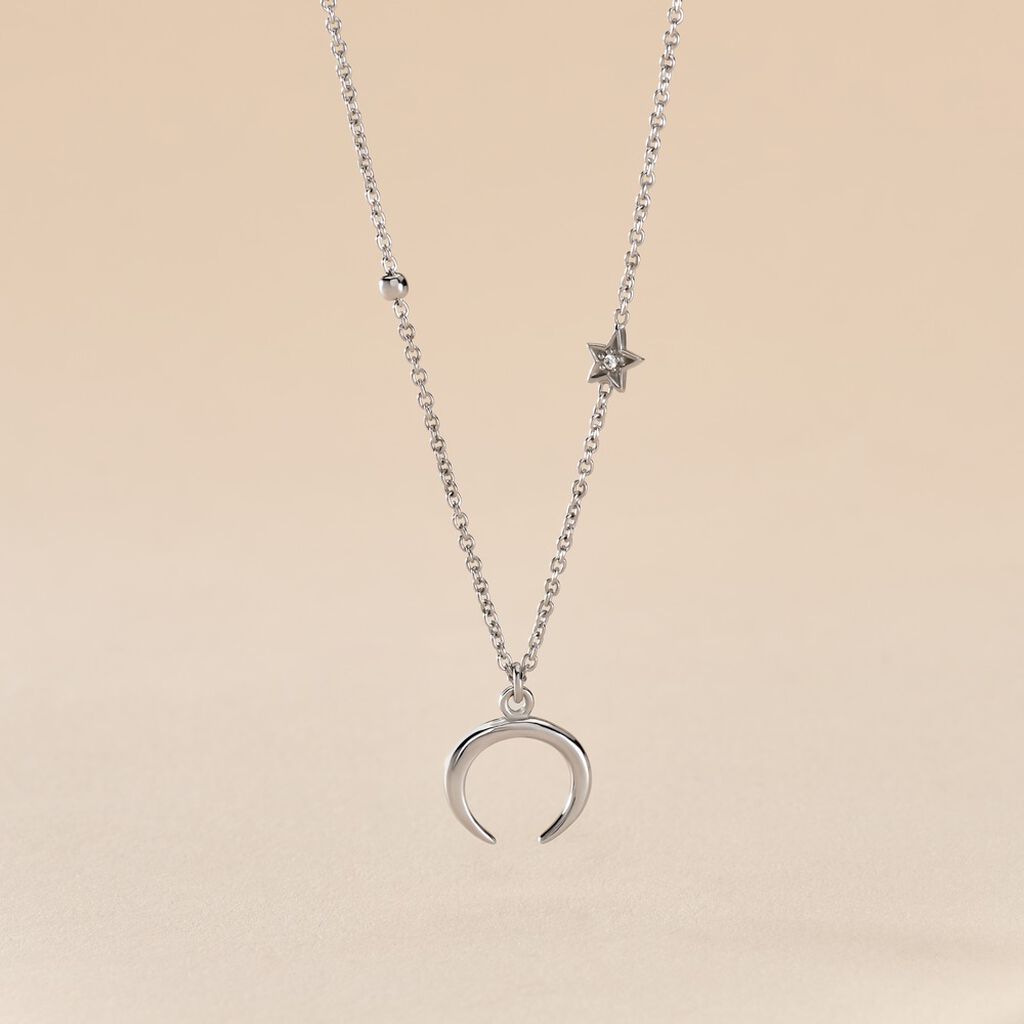 Collier Serenella Argent Blanc Oxyde De Zirconium - Colliers fantaisie Femme | Histoire d&rsquo;Or