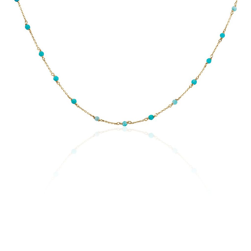 Collier Calliope Plaqué Or Doré Amazonite - Colliers Femme | Histoire d’Or
