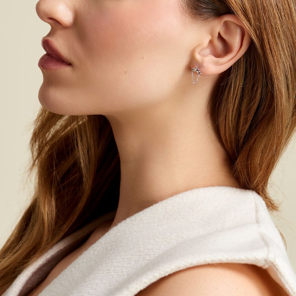 Boucles D'oreilles Pendantes Stilla Argent Blanc - Boucles d'oreilles fantaisie Femme | Histoire d’Or