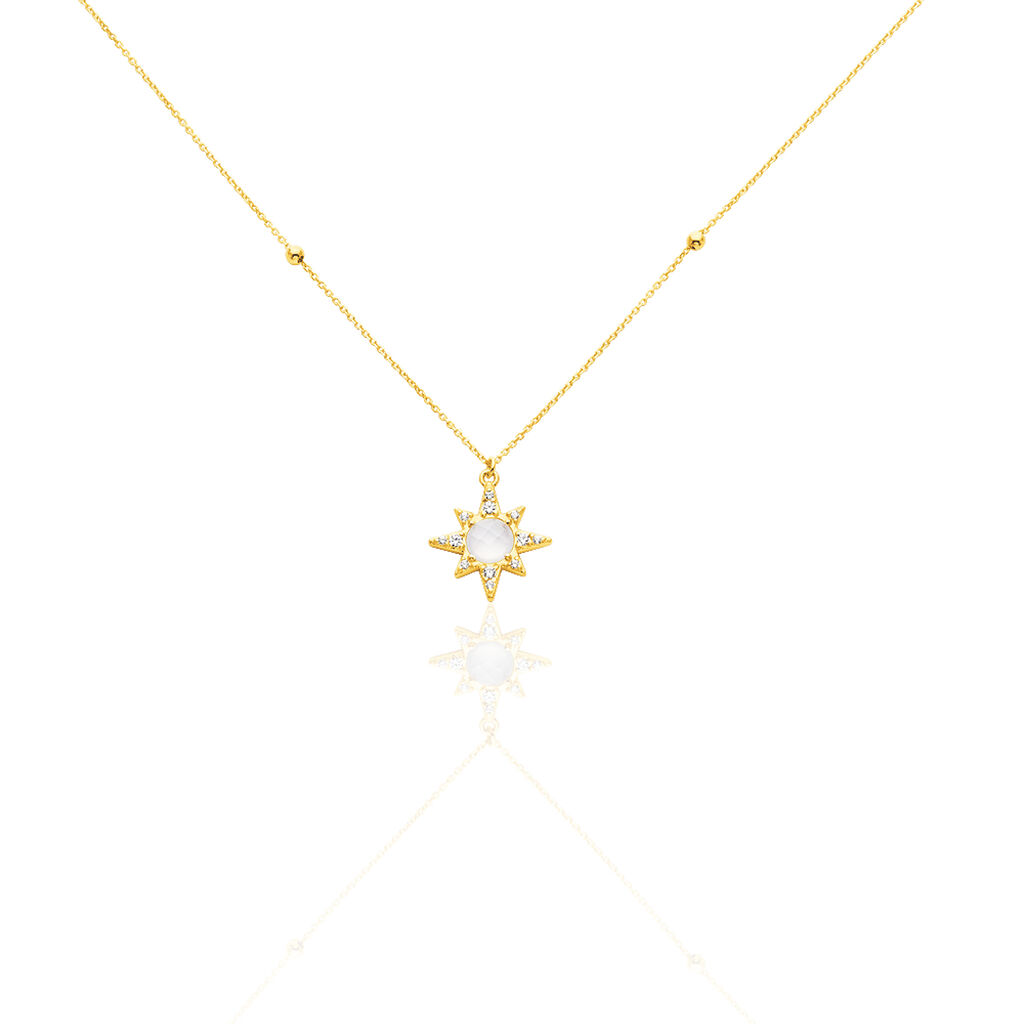 Collier Terry Or Jaune Calcedoine Et Oxyde De Zirconium - Colliers Femme | Histoire d’Or