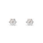 Boucles D'oreilles Puces Magnolia Or Blanc Diamant - Clous d'oreilles Femme | Histoire d&rsquo;Or