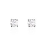 Boucles D'oreilles Puces Or Blanc Victoria Diamants - Clous d'oreilles Femme | Histoire d&rsquo;Or