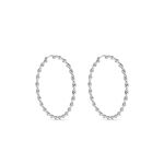 Creoles Acier Blanc Antonello - Boucles d'oreilles cr&eacute;oles Femme | Histoire d&rsquo;Or