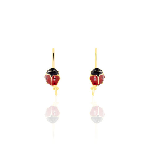 Boucles D'oreilles Pendantes Helidie Coccinelle Or Jaune - Boucles d'oreilles pendantes Enfant | Histoire d’Or