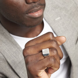 Chevalière Nataniel Argent Blanc Oxyde De Zirconium - Chevalières Homme | Histoire d’Or