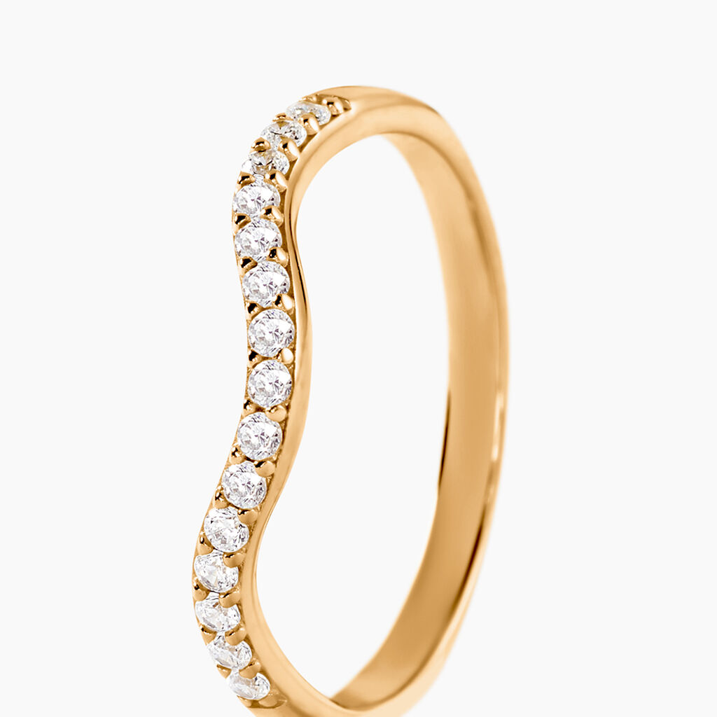 Bague Myrrhe Plaqu&eacute; Or Jaune Oxyde De Zirconium - Bagues avec pierre Femme | Histoire d&rsquo;Or