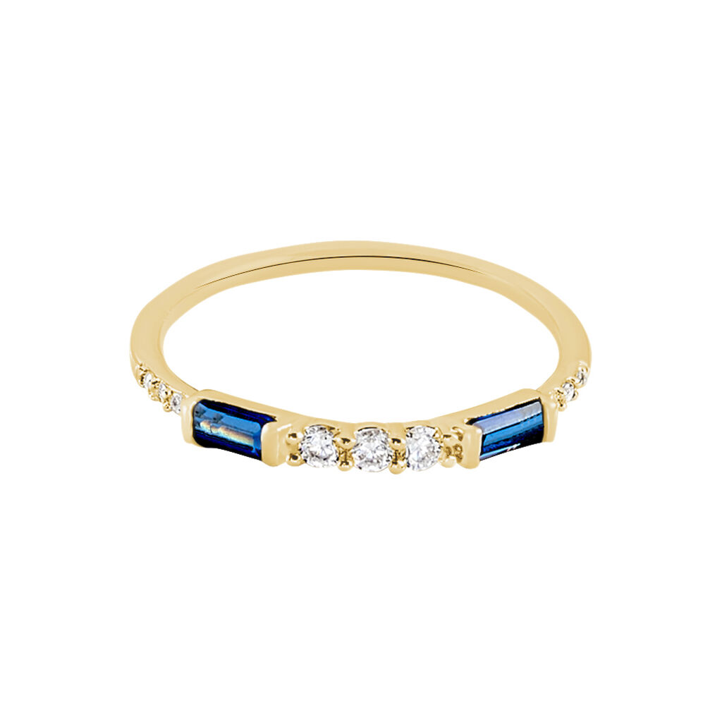 Bague Plaqué Or Jaune Calvin Oxyde De Zirconium - Bagues avec pierre Femme | Histoire d’Or