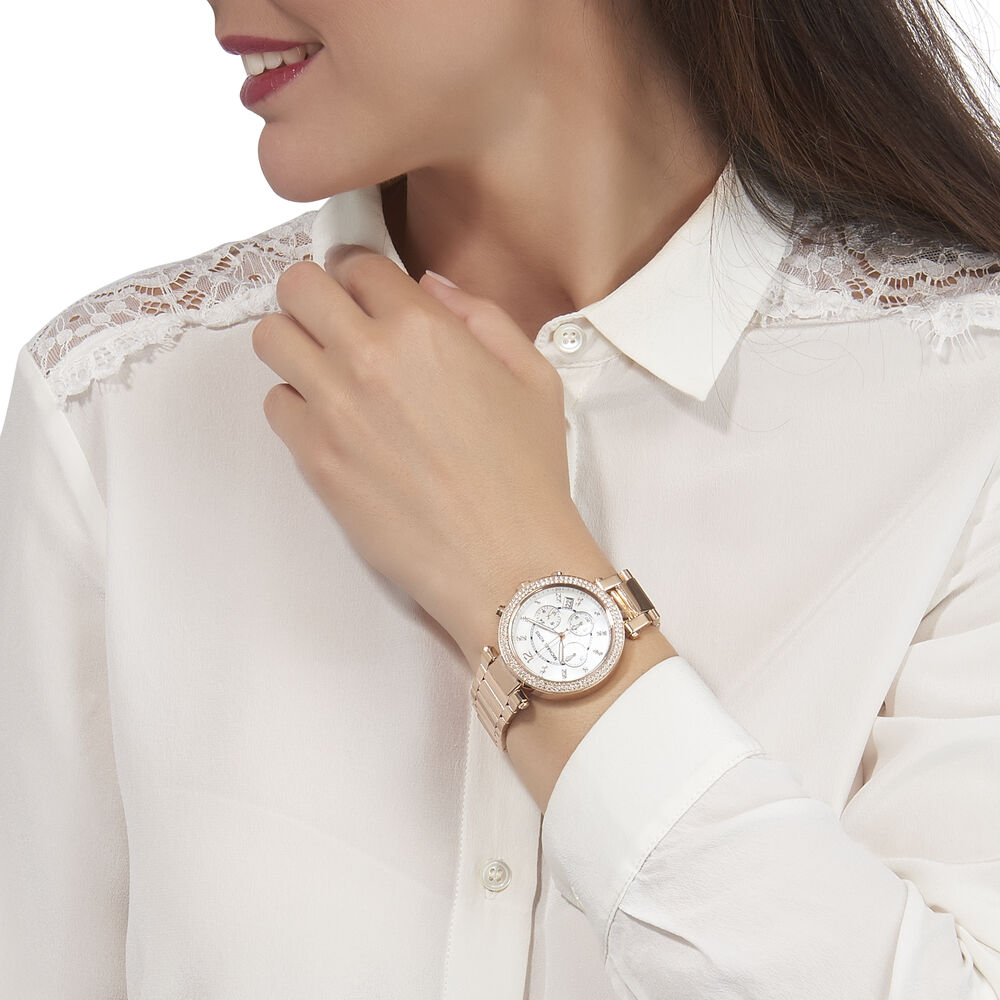 Montres Michael Kors MK5491 Acier Boucle déployante simple Cristal Ronde  Rose Ronde - HIMFR120040 • Histoire d'Or