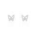 Boucles D'oreilles Puces Bartholomee Papillon Or Blanc - Clous d'oreilles Femme | Histoire d’Or