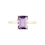 Bague Or Jaune Faraj Amethyste - Bagues solitaires Femme | Histoire d&rsquo;Or