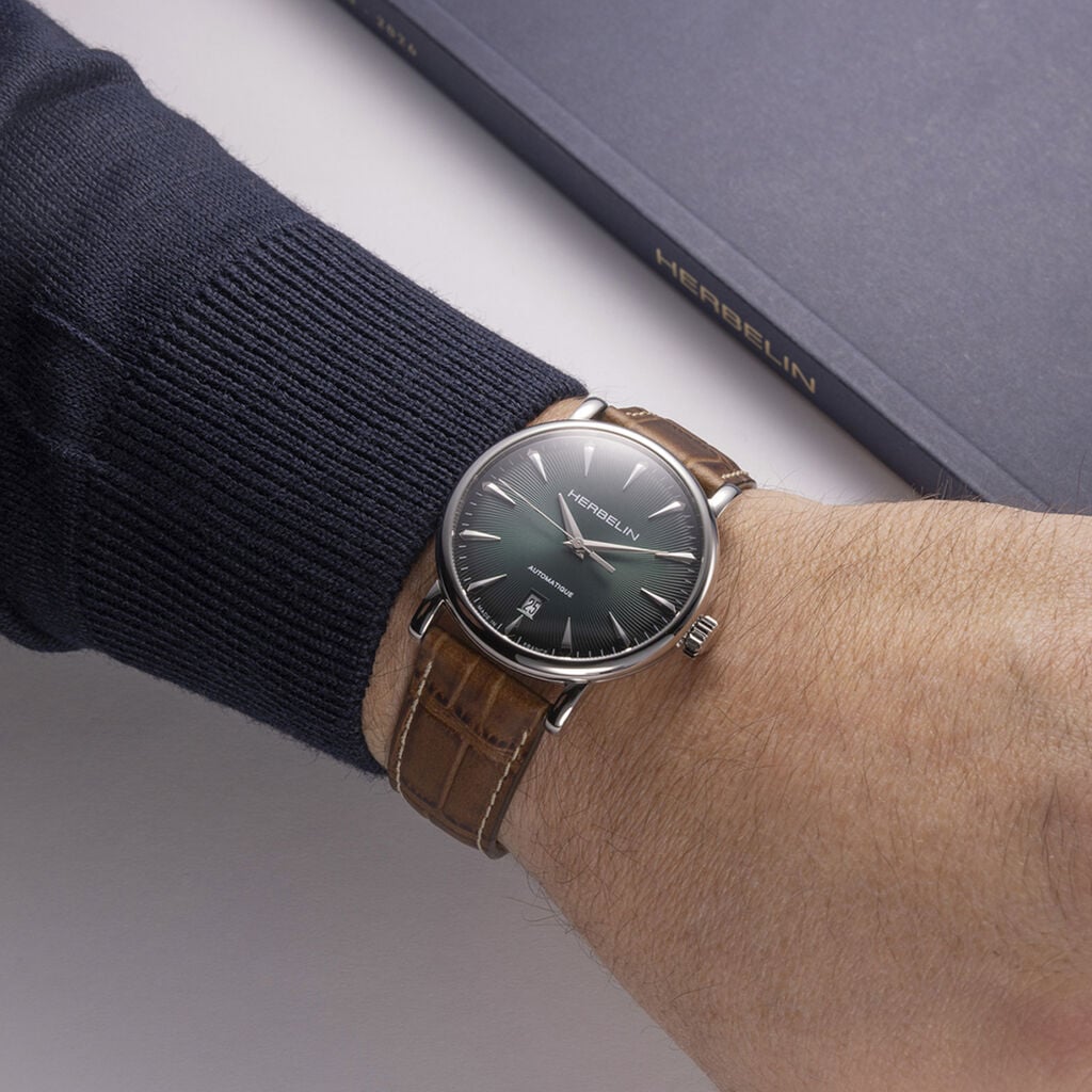Montre Herbelin Inspiration Auto Vert - F&ecirc;te des p&egrave;res Homme | Histoire d&rsquo;Or