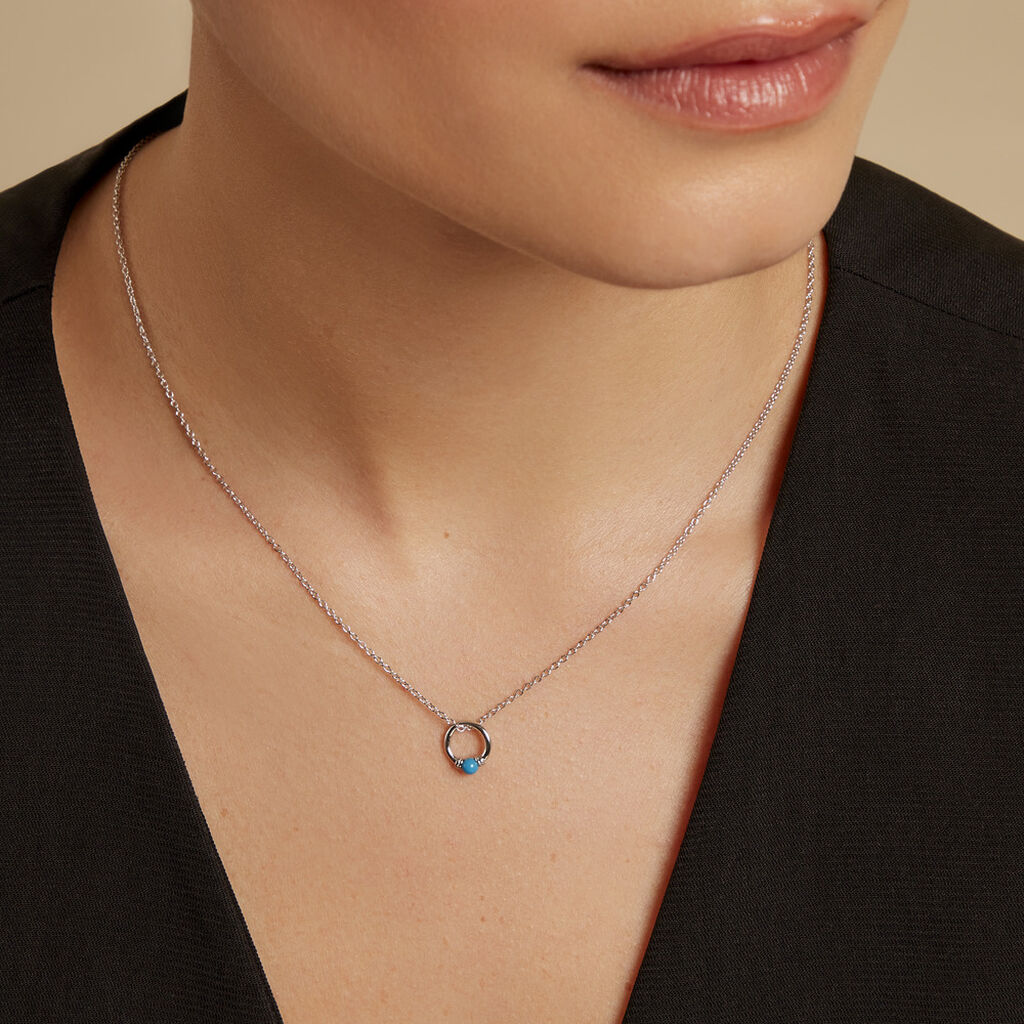Collier Laelle Argent Blanc Turquoise - Colliers fantaisie Femme | Histoire d’Or