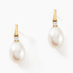 Boucles D'oreilles Pendantes Linzi Or Jaune Perle De Culture - Boucles d'oreilles pendantes Femme | Histoire d&rsquo;Or