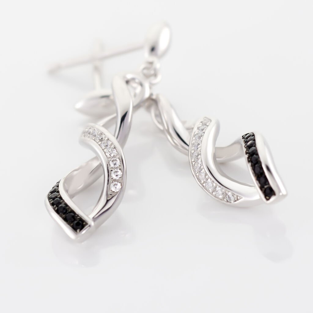Boucles D'oreilles Pendantes Claudia Argent Blanc Oxyde De Zirconium - Boucles d'oreilles fantaisie Femme | Histoire d’Or