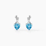 Boucles D'oreilles Pendantes Or Blanc Clothilde Topazes Oxydes - Clous d'oreilles Femme | Histoire d&rsquo;Or