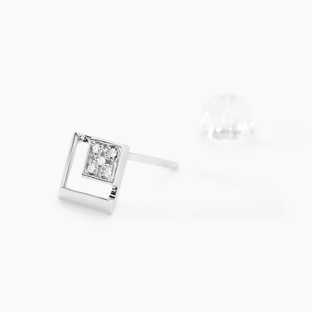 Boucles D'oreilles Puces Liana Or Blanc Diamant - Clous d'oreilles Femme | Histoire d’Or