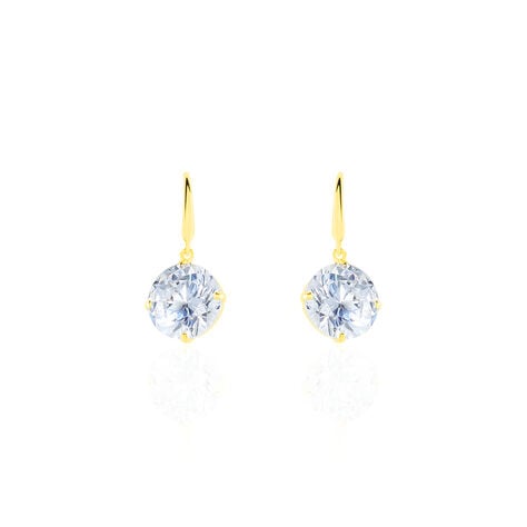 Boucles D'oreilles Pendantes Oxyde Rond Or Jaune Oxyde De Zirconium - Boucles d'oreilles pendantes Femme | Histoire d’Or