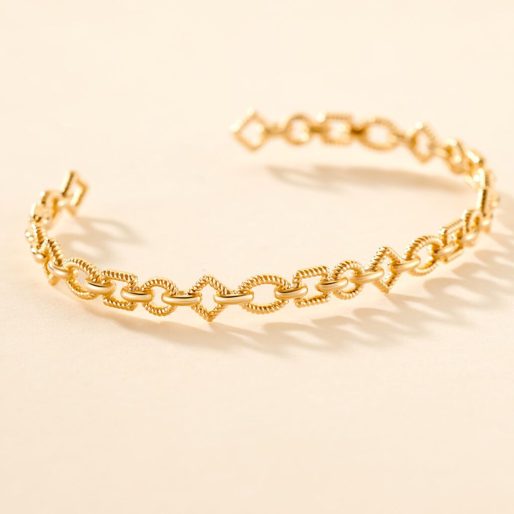 Bracelet Jonc Linka Plaqu&eacute; Or Jaune - Bracelets joncs Femme | Histoire d&rsquo;Or
