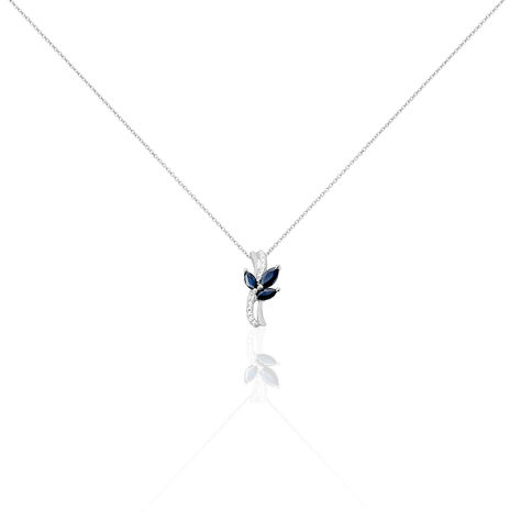 Collier Maura Or Blanc Saphir Diamant - Colliers Femme | Histoire d’Or