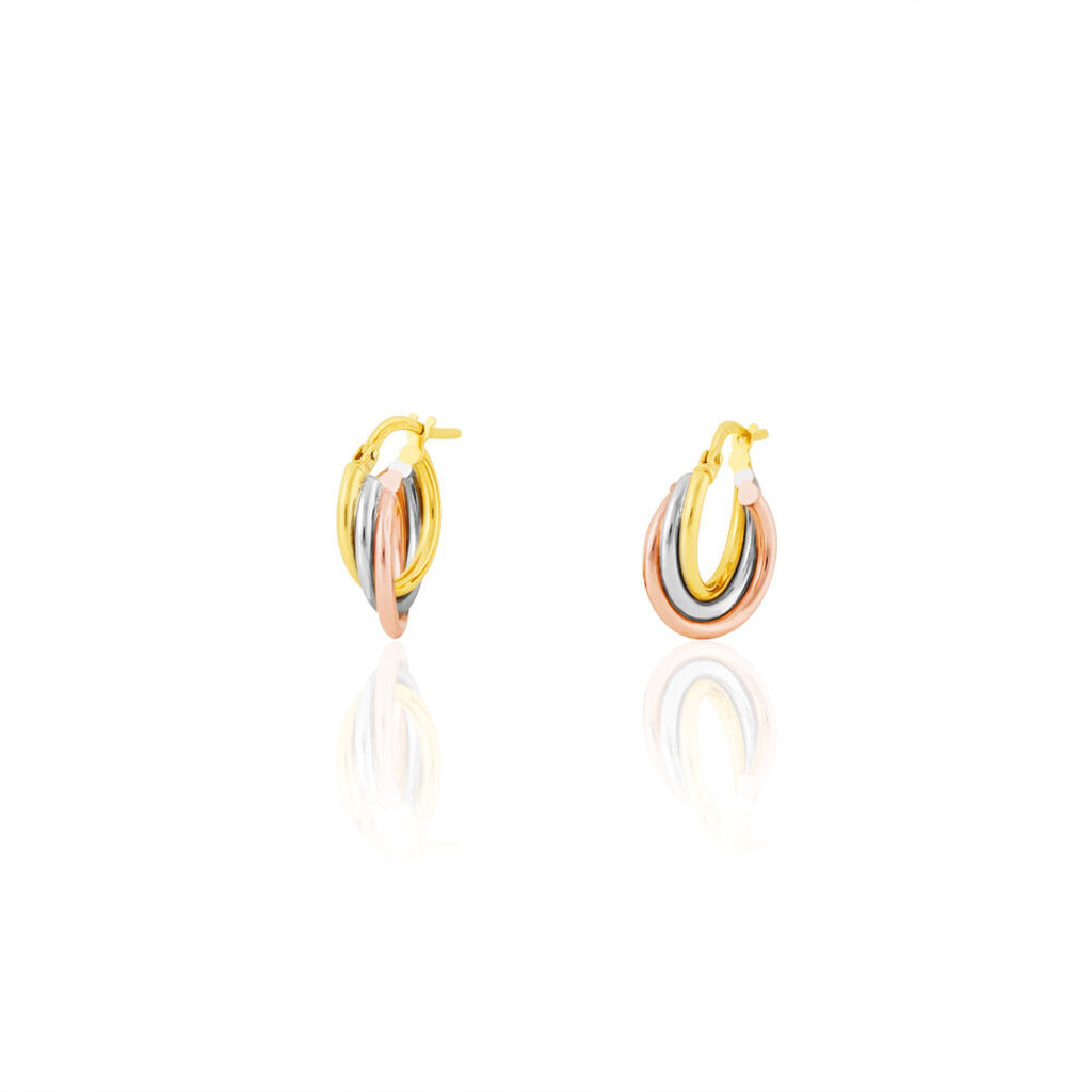 Créoles Tanya Or Tricolore - Boucles d'oreilles créoles Femme | Histoire d’Or